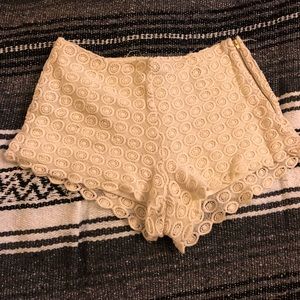 Knit Cream Shorts